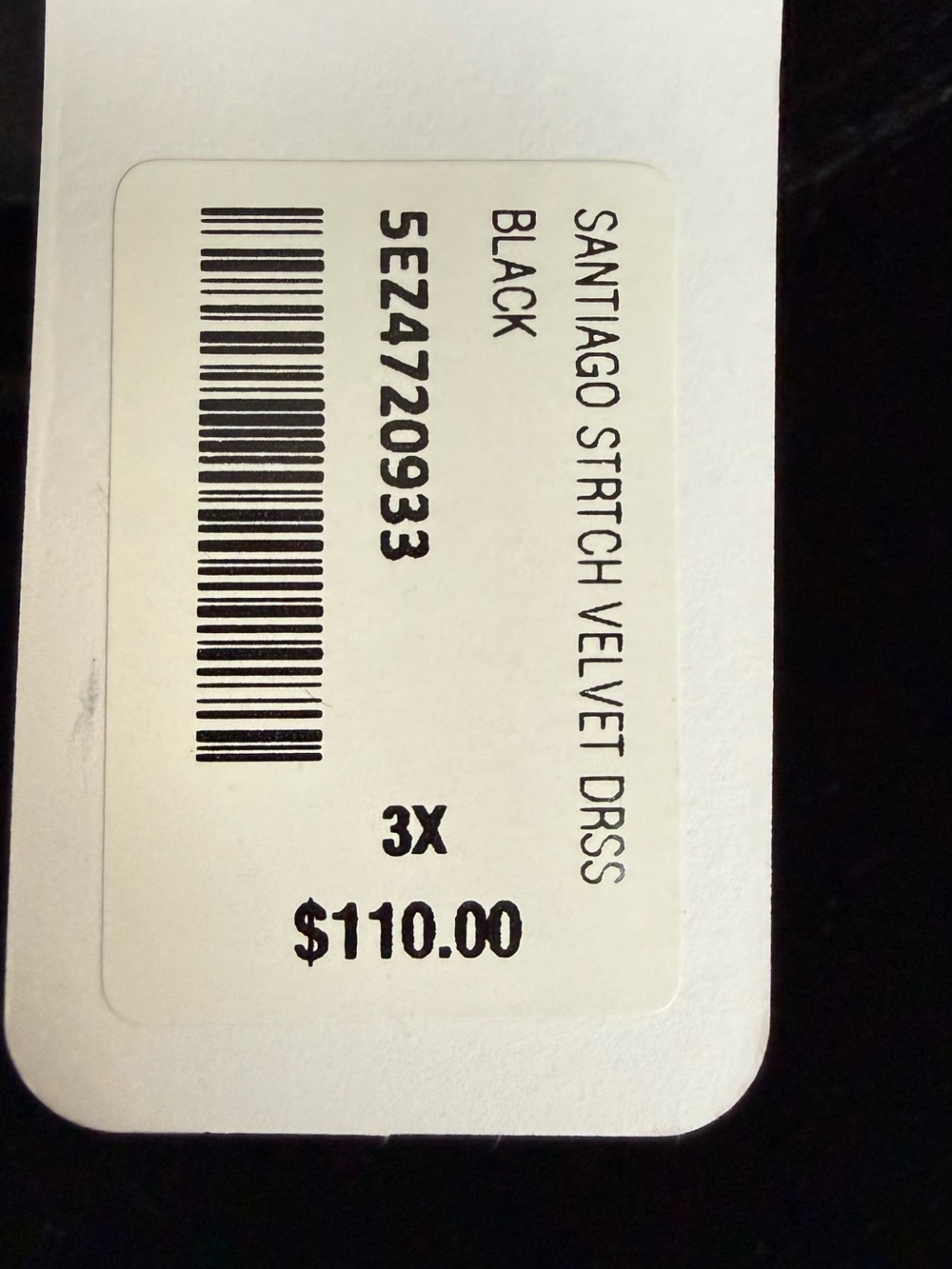 Soft Surroundings Santiago Black Velvet Maxi Dress Long Sleeve Size 3X NWT - Picture 8 of 8